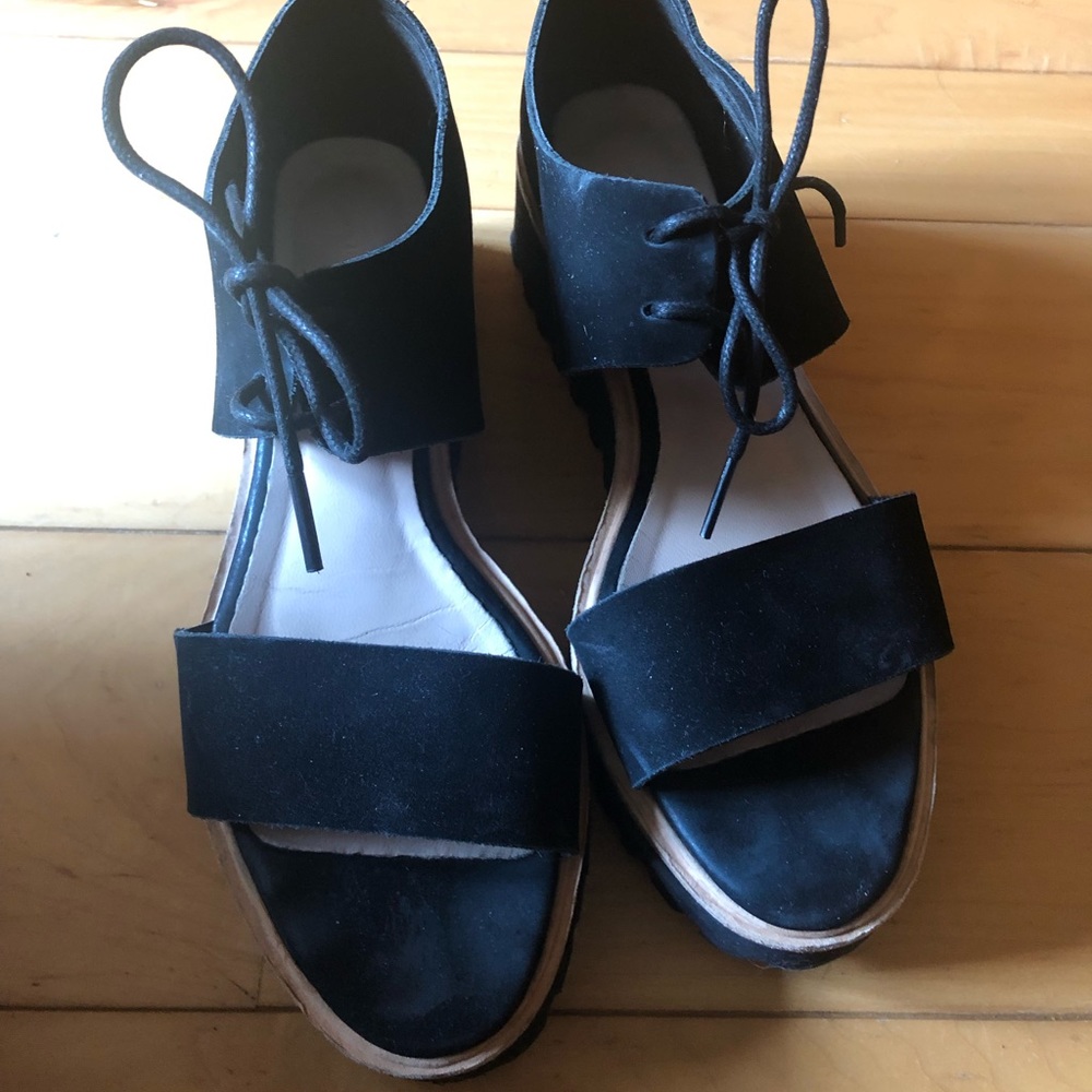 All Black Suede flatform sandals